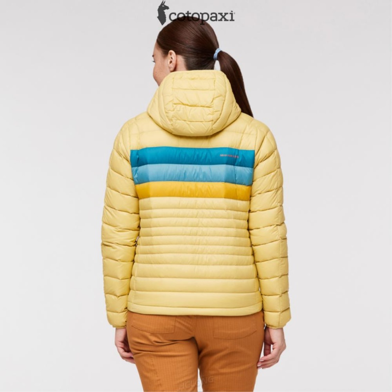 Cotopaxi Fuego Hooded Down Jacket Wheat Stripes | CL74-C1-QC