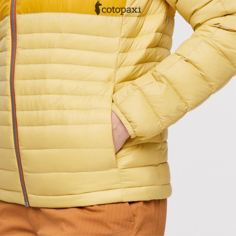 Cotopaxi Fuego Hooded Down Jacket Wheat Stripes | CL74-C1-QC