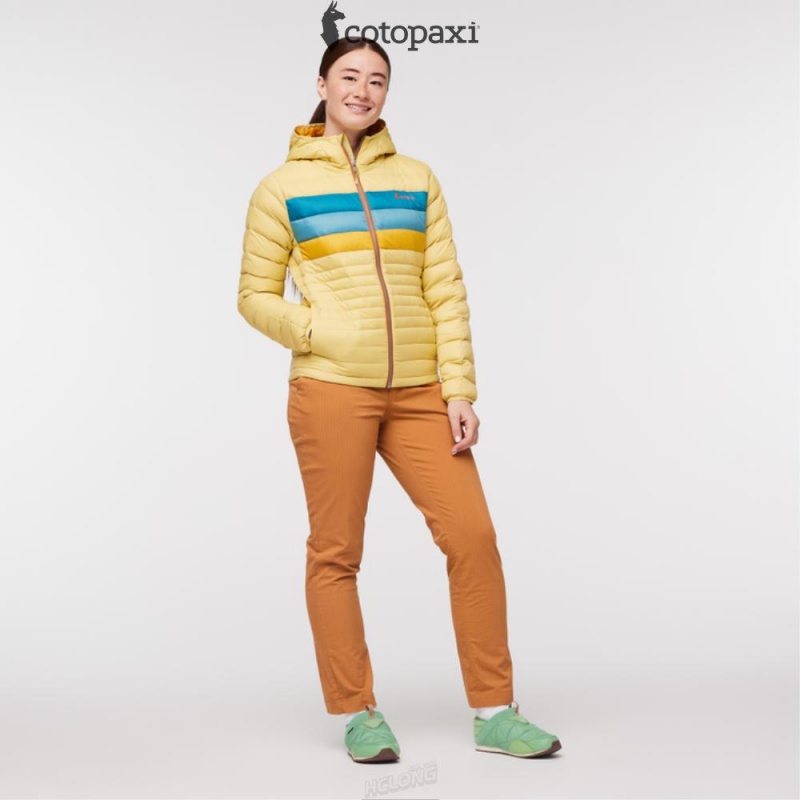 Cotopaxi Fuego Hooded Down Jacket Wheat Stripes | WT09-V1-FD