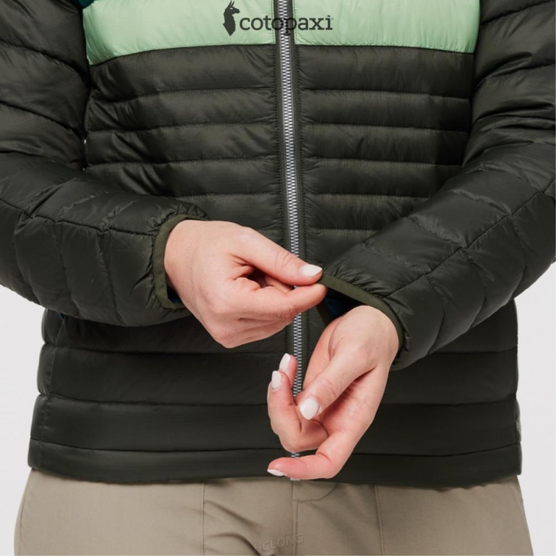 Cotopaxi Fuego Hooded Down Jacket Woods Stripes | ZV85-A0-MI