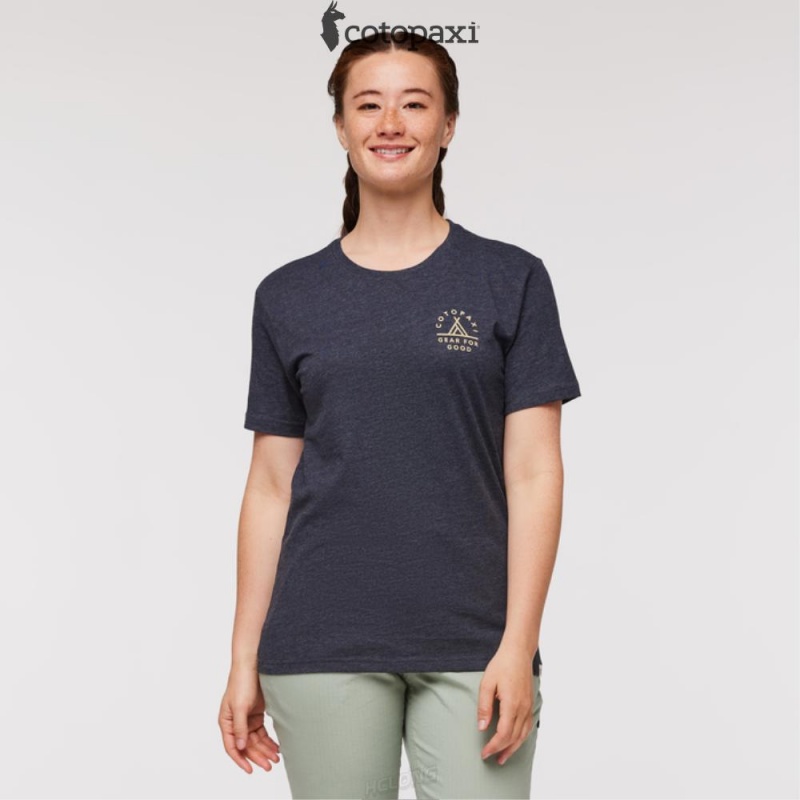 Cotopaxi Llama Map T-Shirt Graphite | YL86-O7-SS