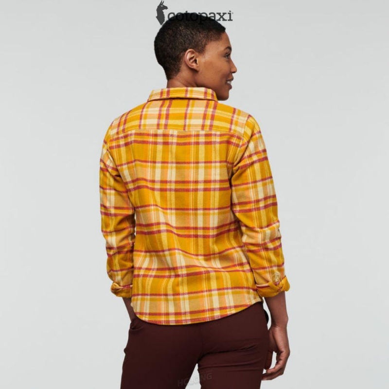 Cotopaxi Mero Organic Flannel Shirt Amber Plaid | LZ12-D0-BQ