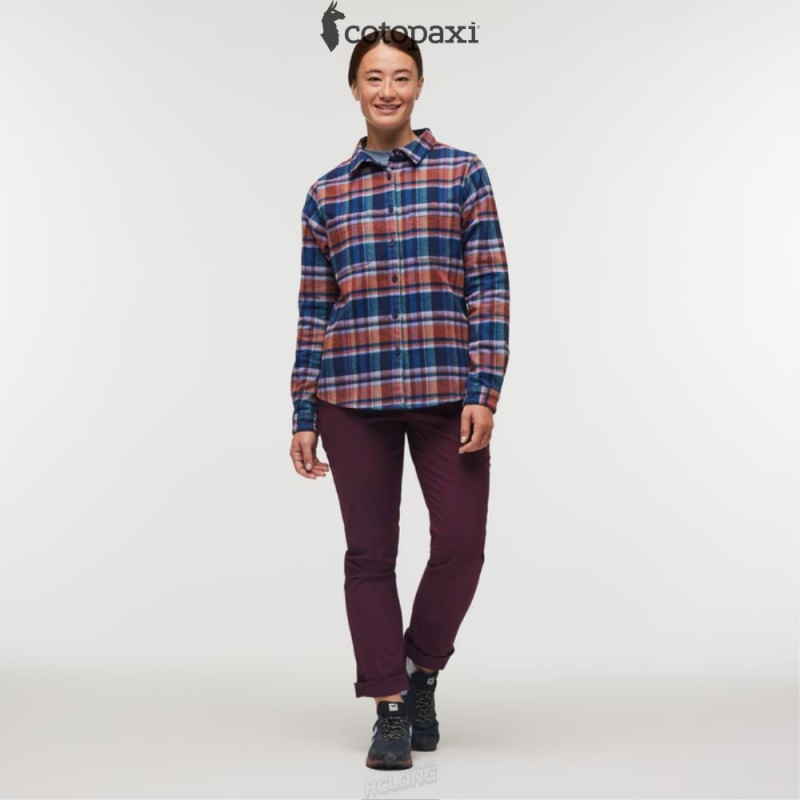 Cotopaxi Mero Organic Flannel Shirt Ink Plaid | EM84-W9-RL