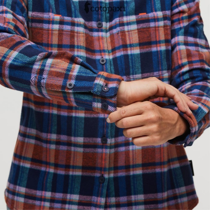 Cotopaxi Mero Organic Flannel Shirt Ink Plaid | UY63-F9-XB