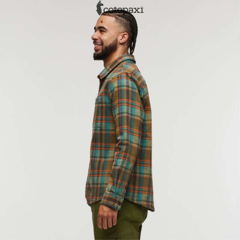 Cotopaxi Mero Organic Flannel Shirt Oak Plaid | AF53-I7-RJ