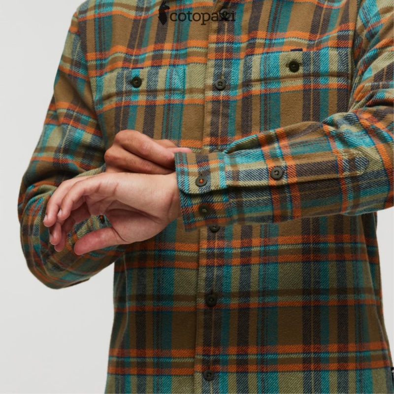 Cotopaxi Mero Organic Flannel Shirt Oak Plaid | AF53-I7-RJ