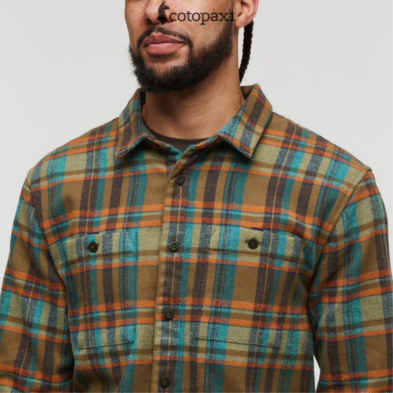 Cotopaxi Mero Organic Flannel Shirt Oak Plaid | AF53-I7-RJ