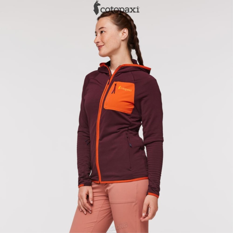 Cotopaxi Otero Fleece Full-Zip Hooded Jacket Wine | DK72-A9-PI