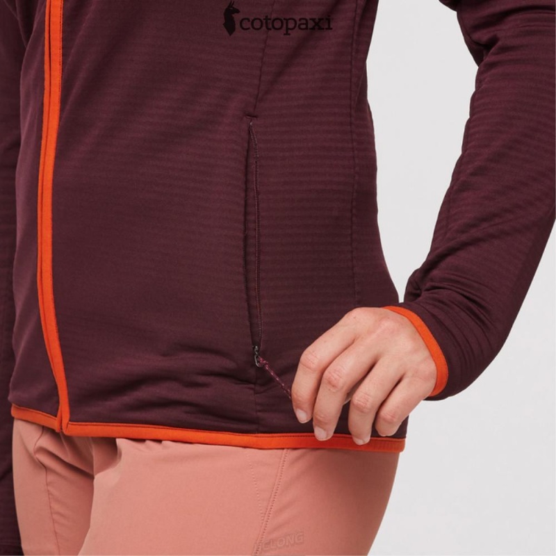 Cotopaxi Otero Fleece Full-Zip Hooded Jacket Wine | DK72-A9-PI