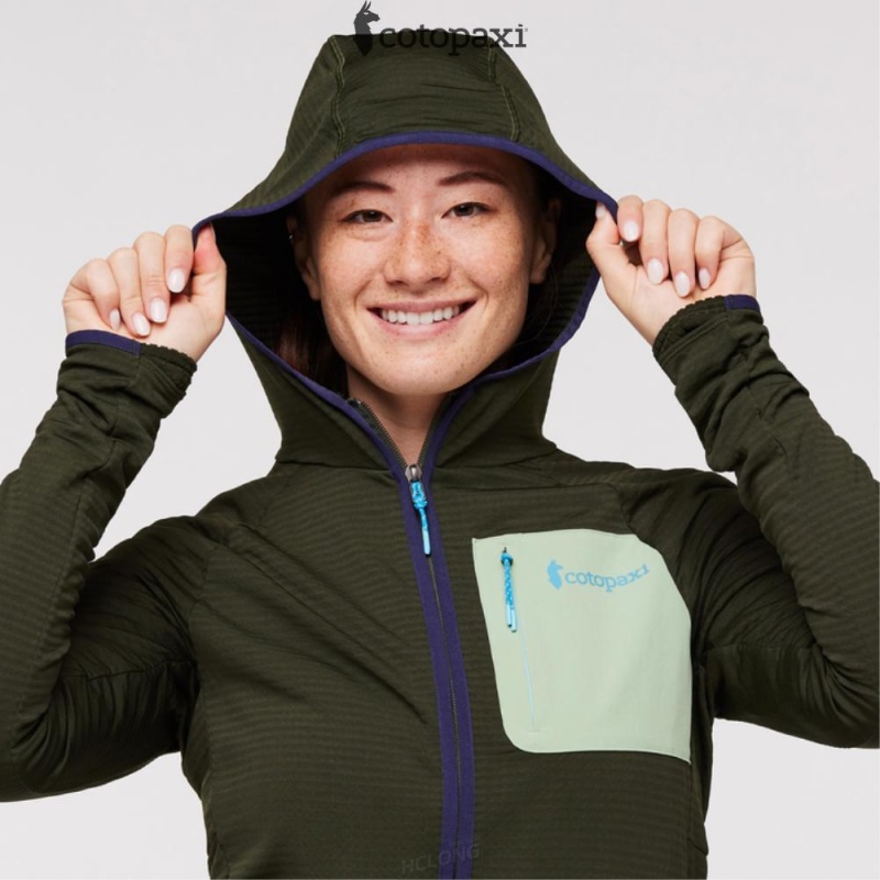 Cotopaxi Otero Fleece Full-Zip Hooded Jacket Woods | ZN33-O9-RX