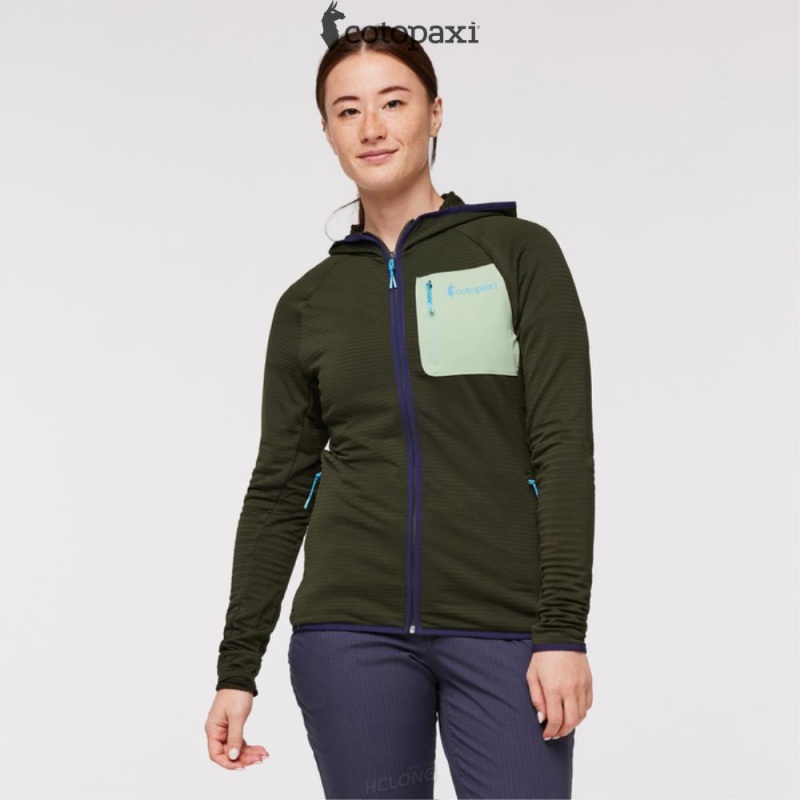 Cotopaxi Otero Fleece Full-Zip Hooded Jacket Woods | ZN33-O9-RX