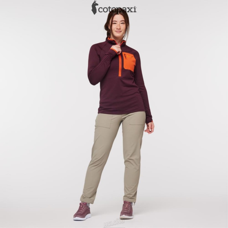 Cotopaxi Otero Fleece Half-Zip Pullover Wine | UW45-S8-MA