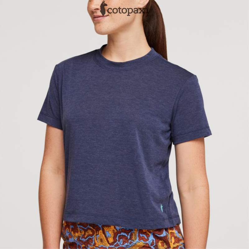 Cotopaxi Paseo Travel Crop T-Shirt Maritime | IE24-M0-WG