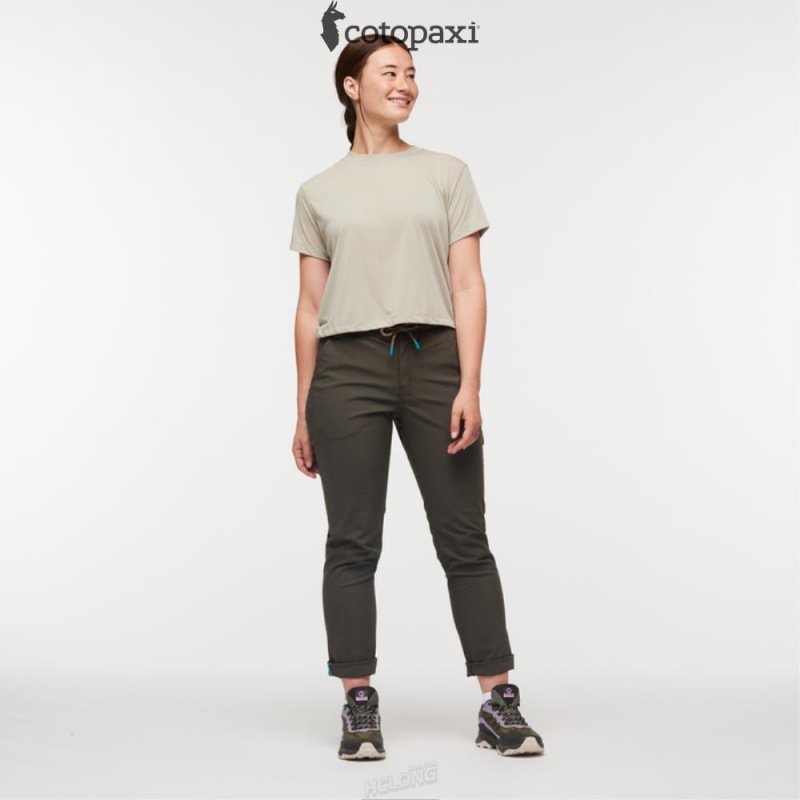 Cotopaxi Paseo Travel Crop T-Shirt Pebble | DH11-W4-VB