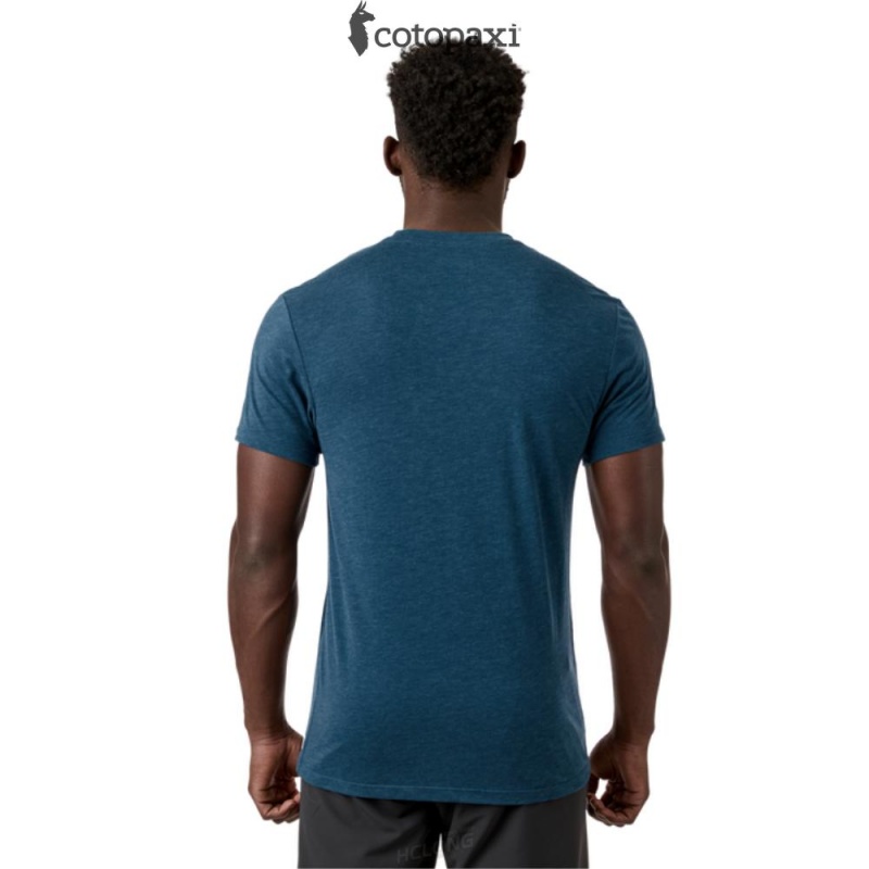 Cotopaxi Paseo Travel Pocket T-Shirt Indigo | ZZ60-M1-CN