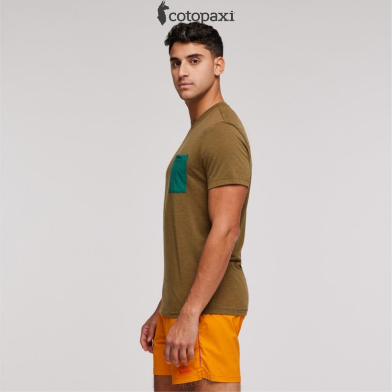 Cotopaxi Paseo Travel Pocket T-Shirt Oak | DU19-H6-PJ