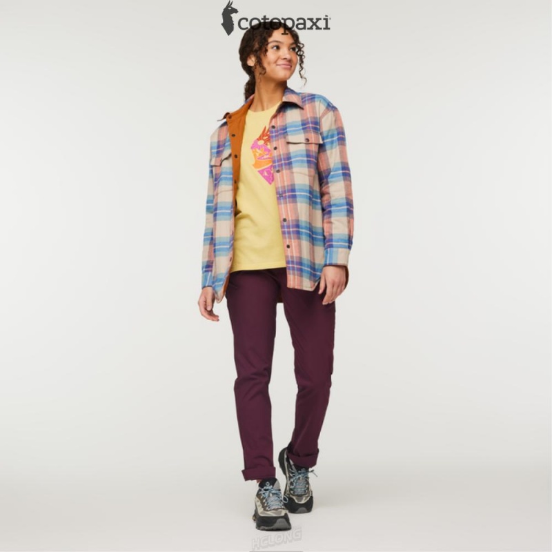 Cotopaxi Salto Insulated Flannel Jacket Oatmeal Plaid | YS85-E7-KZ