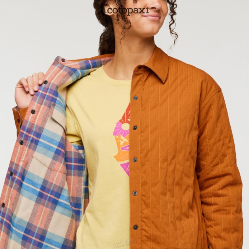 Cotopaxi Salto Insulated Flannel Jacket Oatmeal Plaid | YS85-E7-KZ