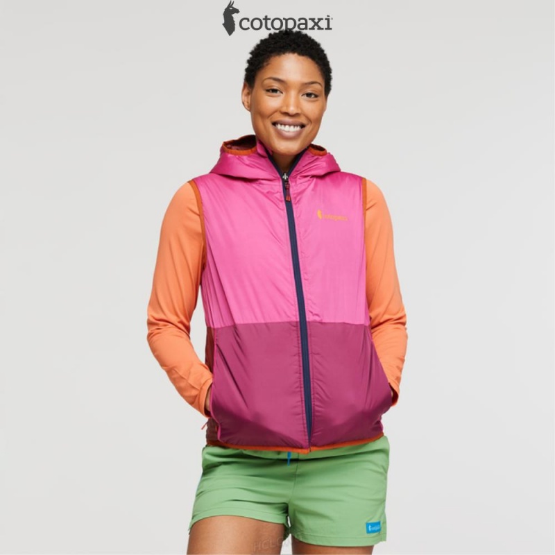 Cotopaxi Teca Cálido Reversible Hooded Vest Spicy Sweet | JI92-C8-FY