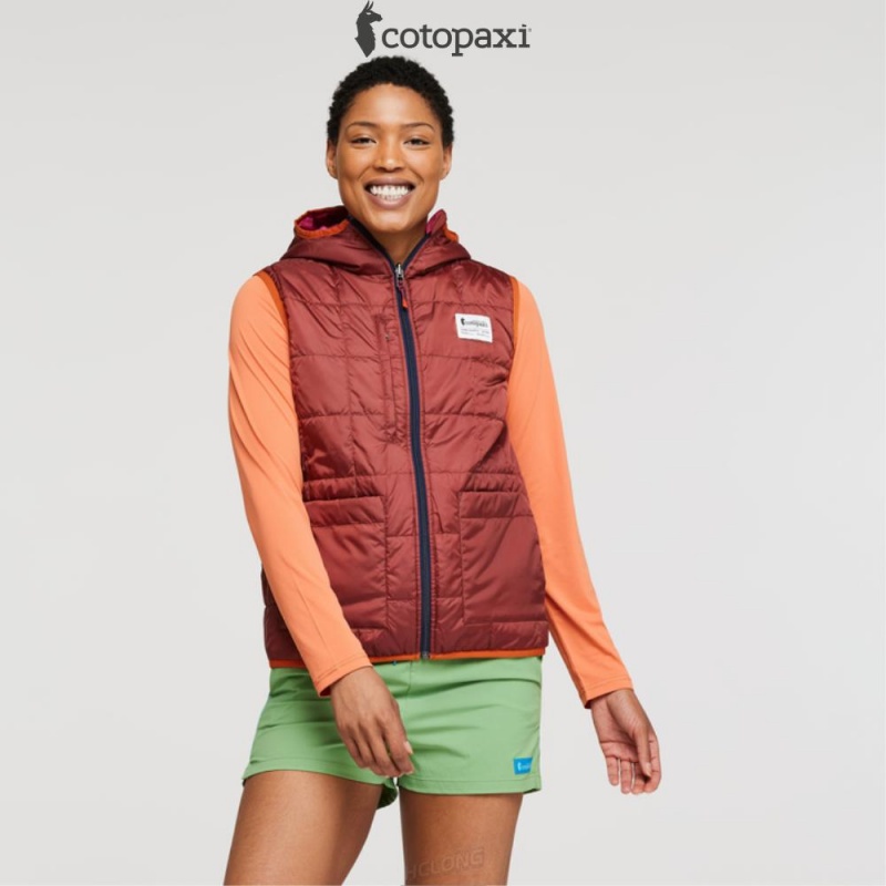 Cotopaxi Teca Cálido Reversible Hooded Vest Spicy Sweet | JI92-C8-FY