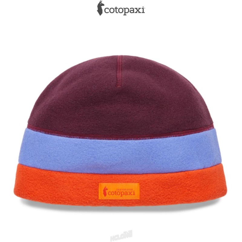 Cotopaxi Teca Fleece Beanie Wine Stripes | TK65-E4-UM