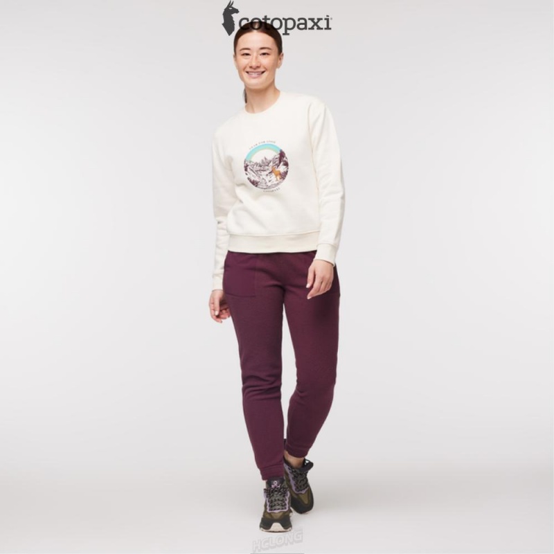 Cotopaxi Traveling Llama Crew Sweatshirt Bone | CC53-D7-UU