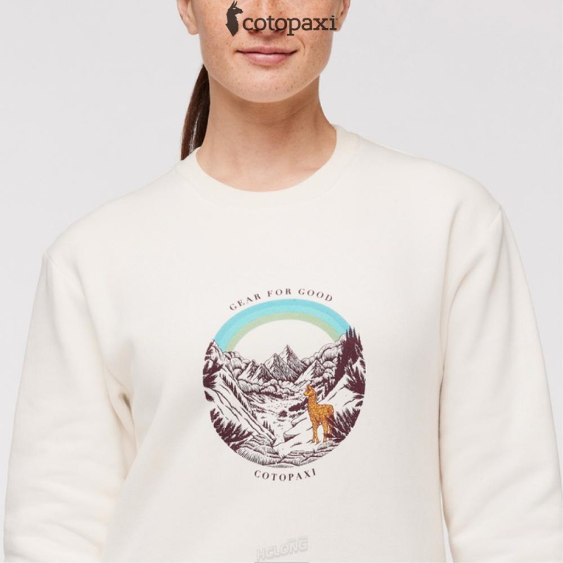 Cotopaxi Traveling Llama Crew Sweatshirt Bone | CC53-D7-UU