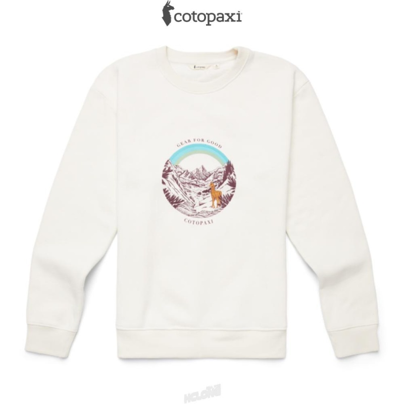 Cotopaxi Traveling Llama Crew Sweatshirt Bone | CC53-D7-UU