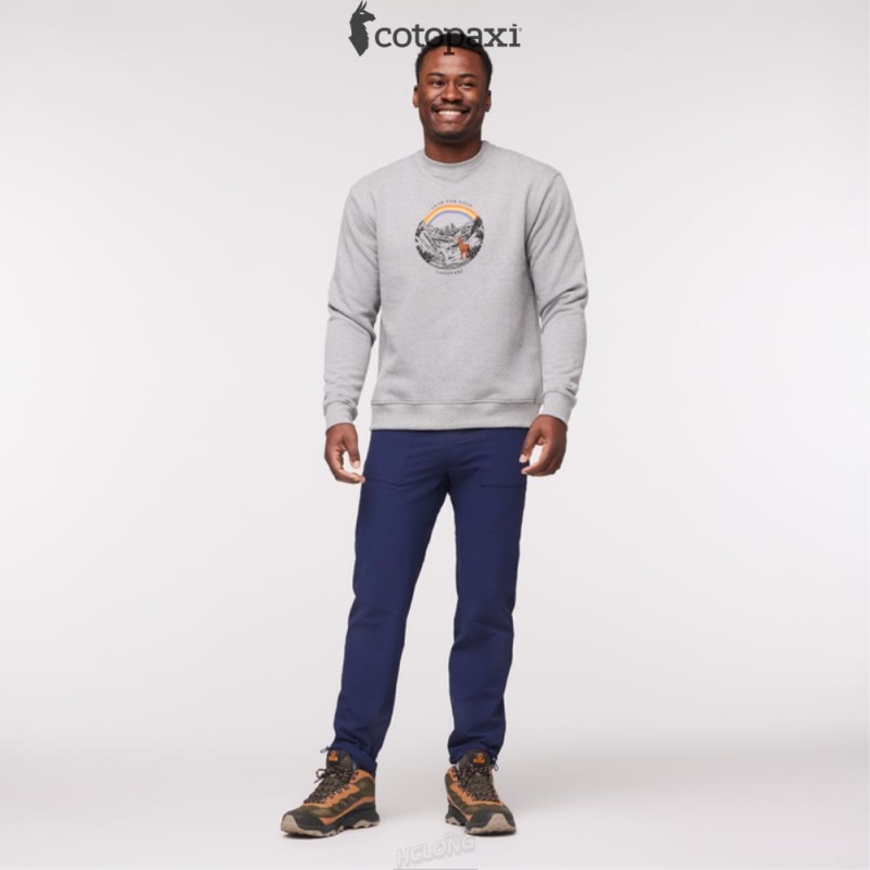 Cotopaxi Traveling Llama Crew Sweatshirt Heather Grey | GL00-Q6-EX