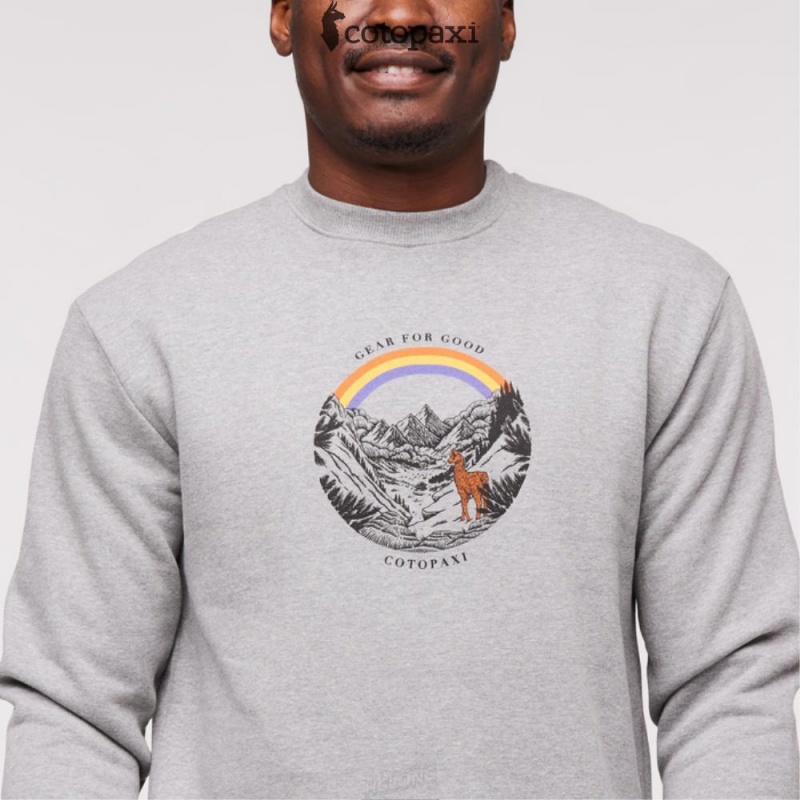 Cotopaxi Traveling Llama Crew Sweatshirt Heather Grey | GL00-Q6-EX