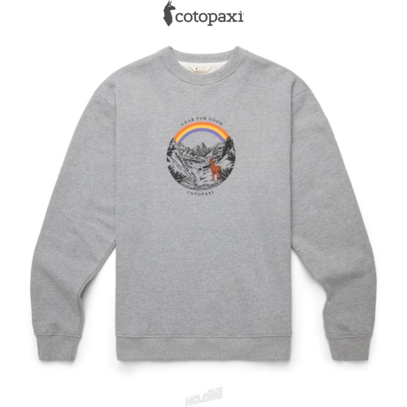 Cotopaxi Traveling Llama Crew Sweatshirt Heather Grey | GL00-Q6-EX