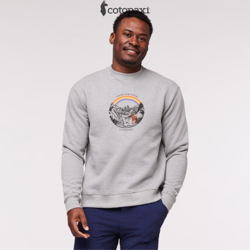 Cotopaxi Traveling Llama Crew Sweatshirt Heather Grey | GL00-Q6-EX